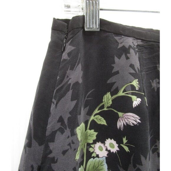 Lord & Taylor Skirt 6 Identity Silk A-Line Career Slit Floral Zip Up - Picture 6 of 9